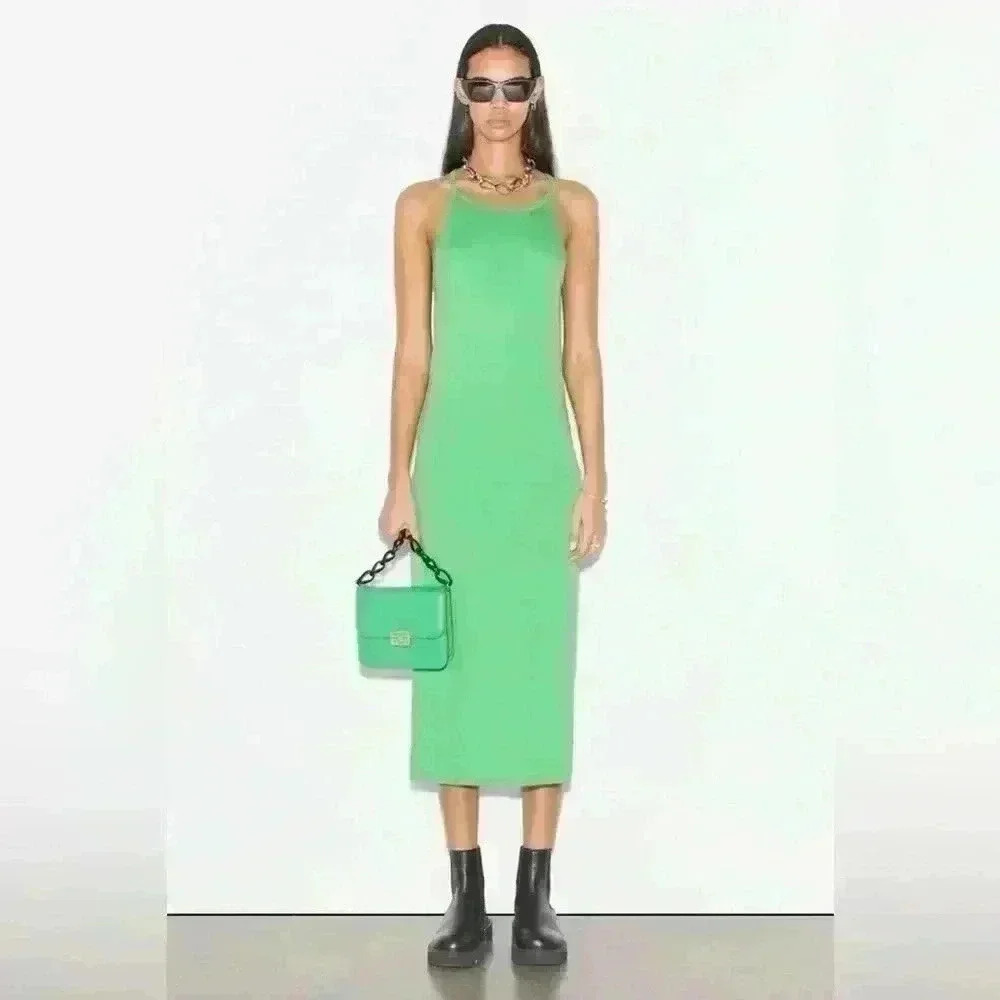 FRAME - CAMI TANK DRESS - Grass Green NWT Sz XS